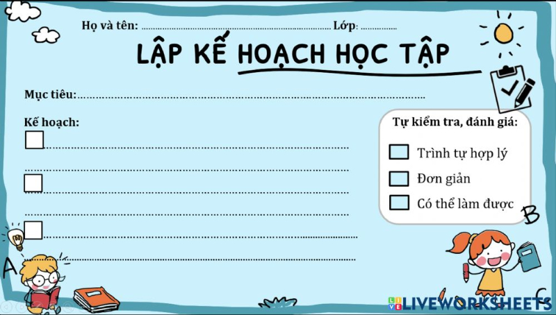 Lập kế hoạch học tập cho con