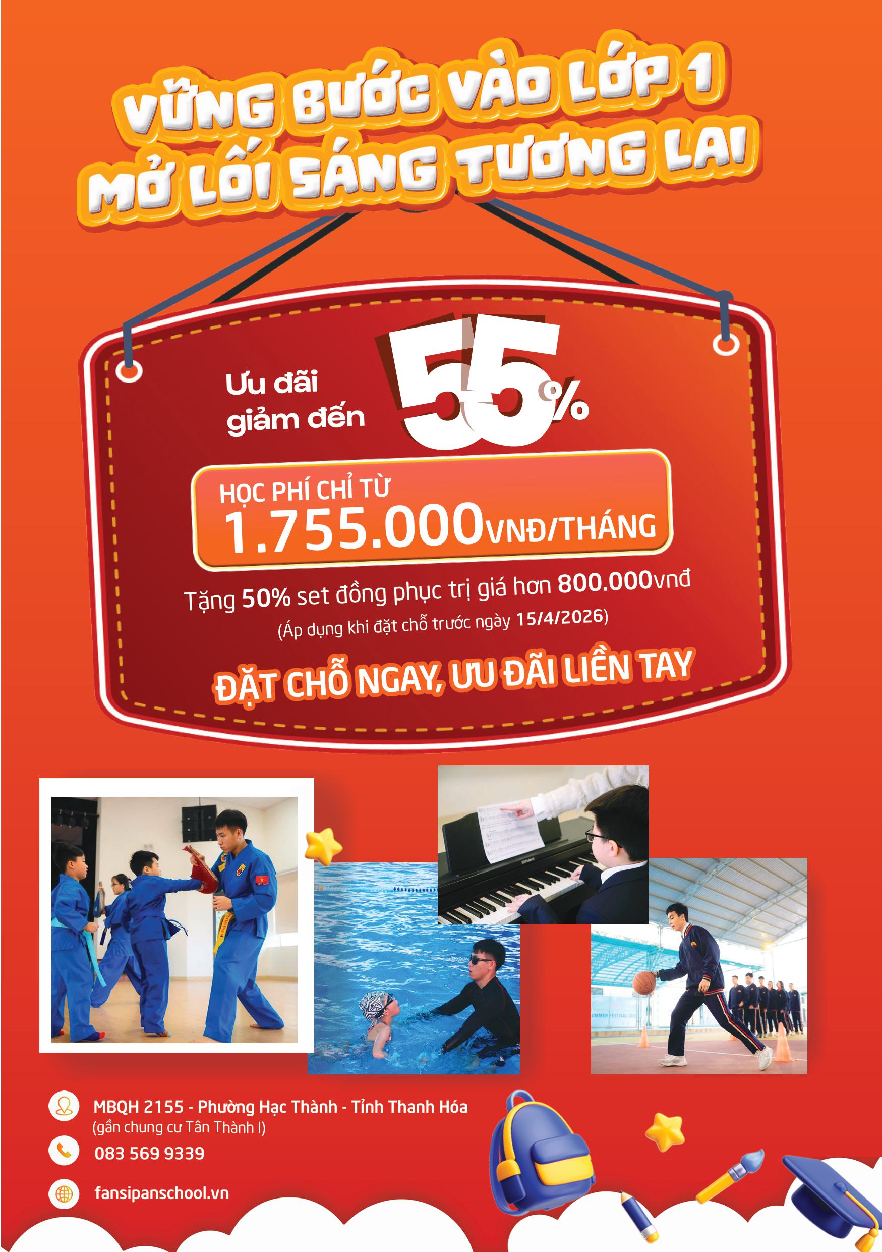 ƯU ĐÃI TUYỂN SINH LỚP 1 – ĐỪNG BỎ LỠ MỐC 15/04/2026!