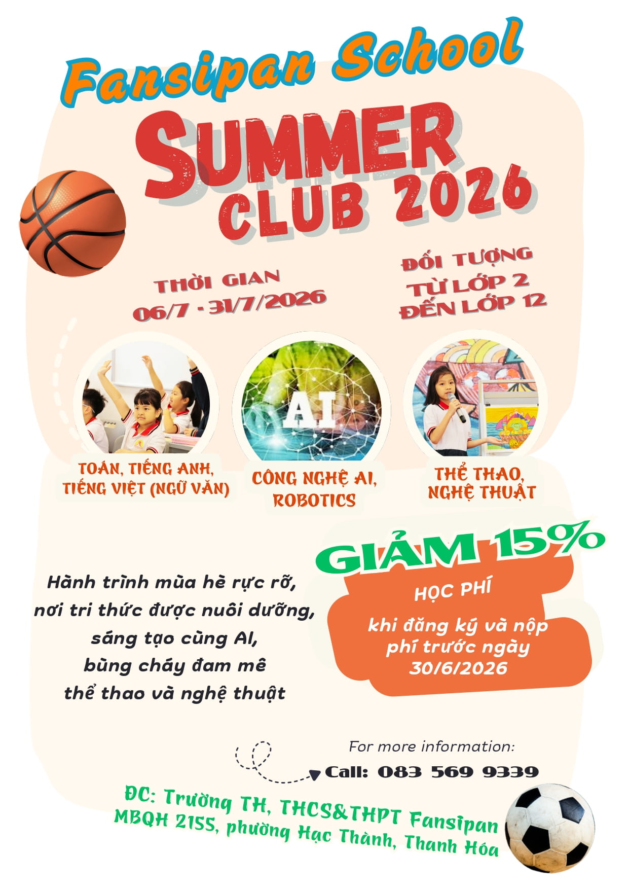 CHÀO HÈ RỰC RỠ CÙNG FANSIPAN SCHOOL SUMMER CLUB 2026